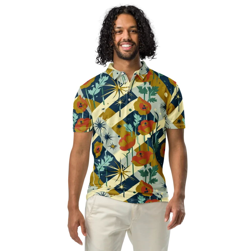 Marigold Signal on Men's Slim Fit Polo Shirt — Front