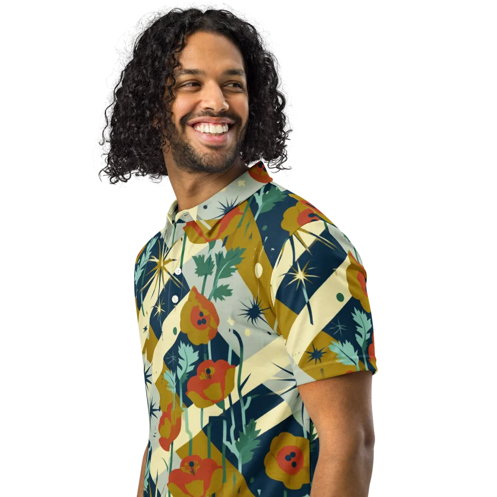 Marigold Signal on Men's Slim Fit Polo Shirt — Left Front