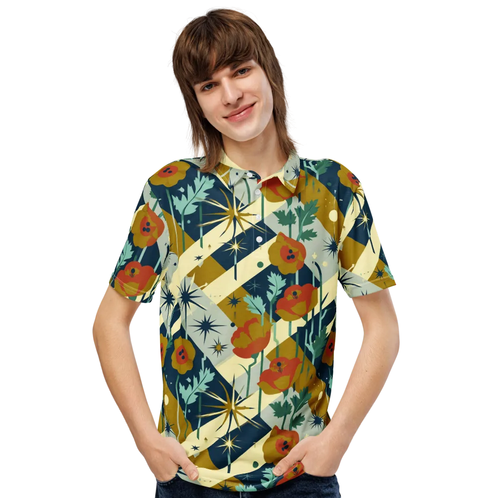 Marigold Signal on Men's Slim Fit Polo Shirt — Front