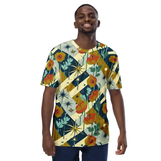 Marigold Signal on a Men's Crew Neck T-Shirt