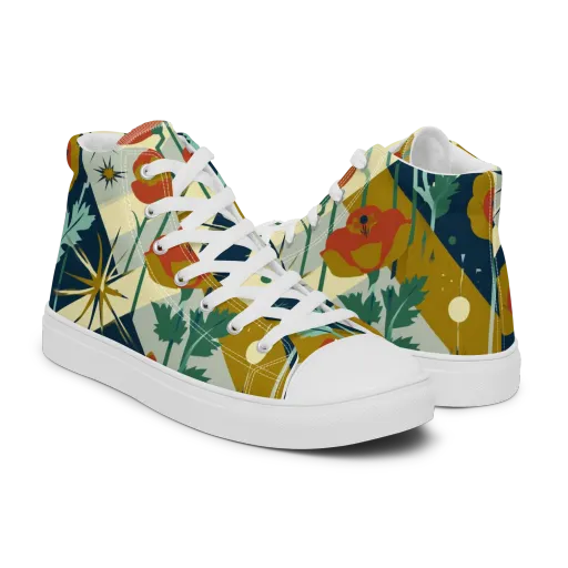 Marigold Signal on a Men's High Top Canvas Shoes