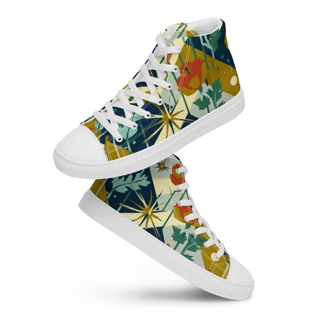 Marigold Signal on Men's High Top Canvas Shoes — Front
