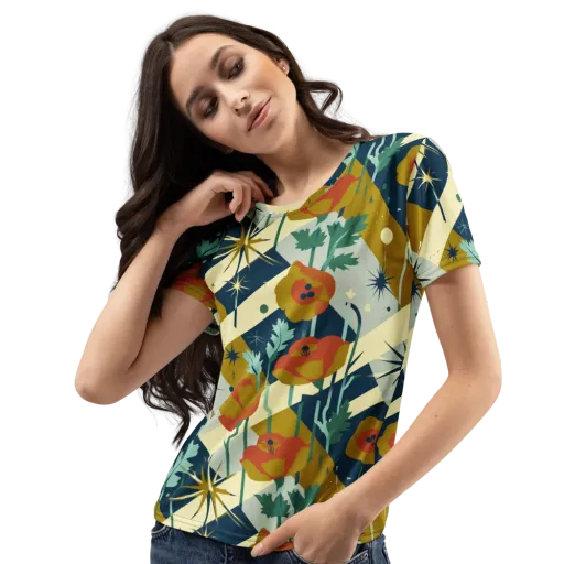 Marigold Signal on a Women's Crew Neck T-Shirt