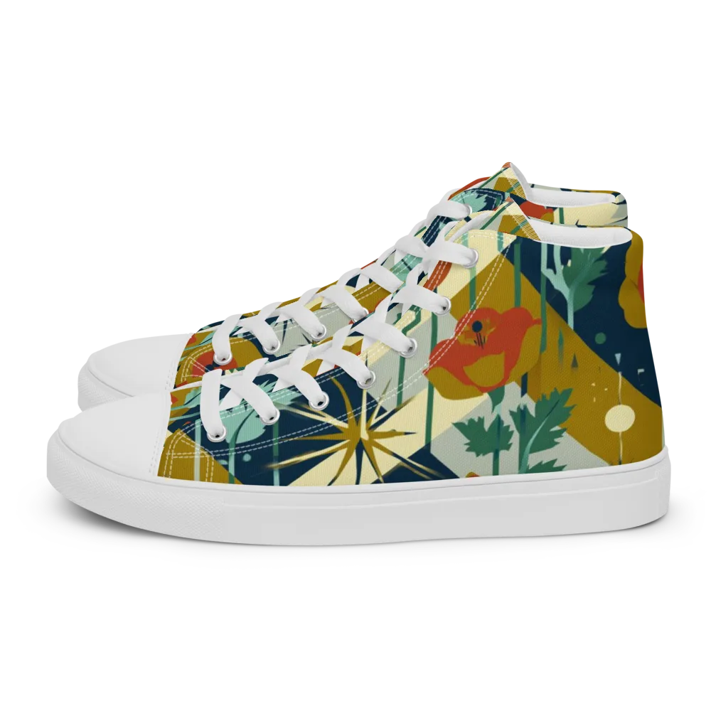 Marigold Signal on Women's High Top Canvas Shoes — Left