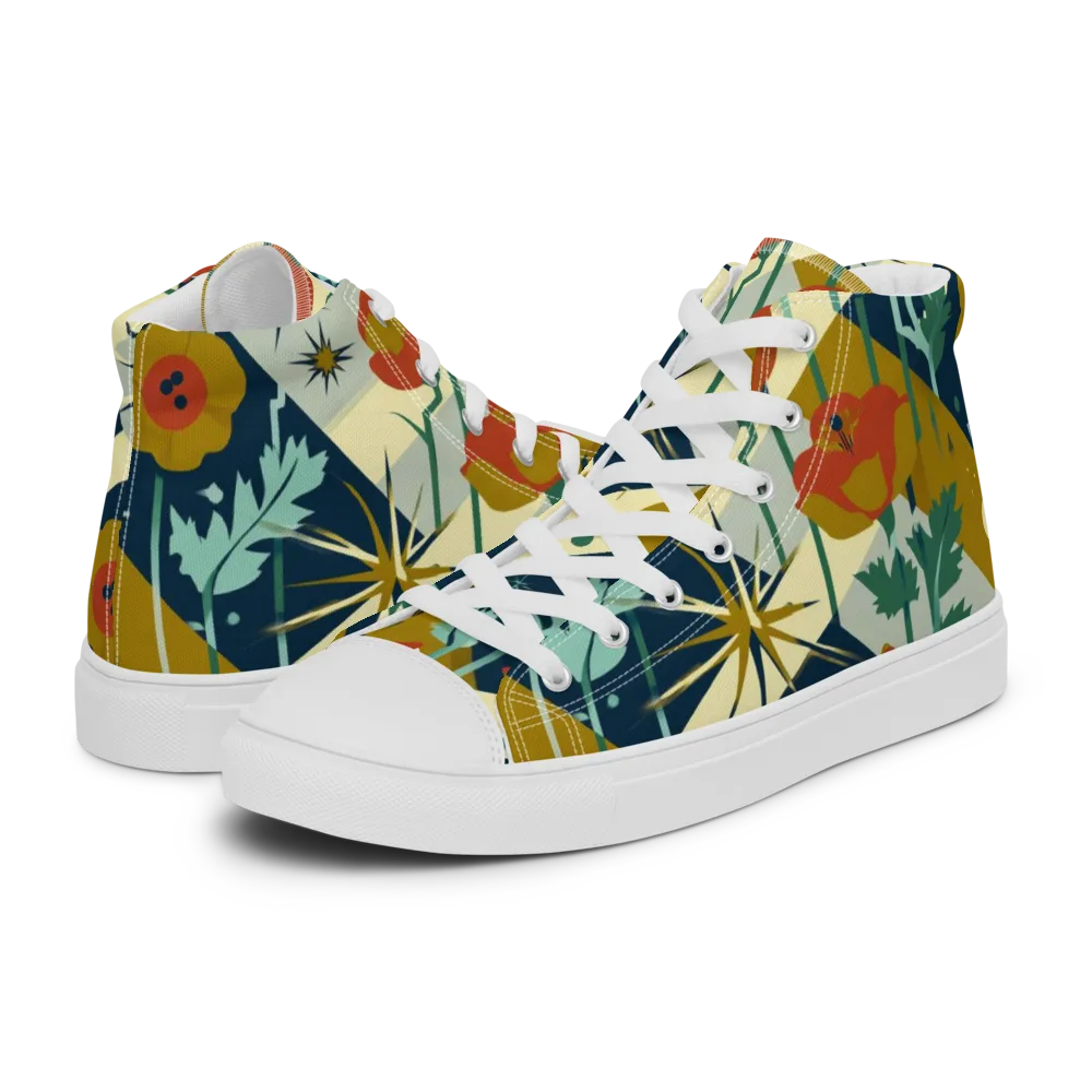 Marigold Signal on Women's High Top Canvas Shoes — Left