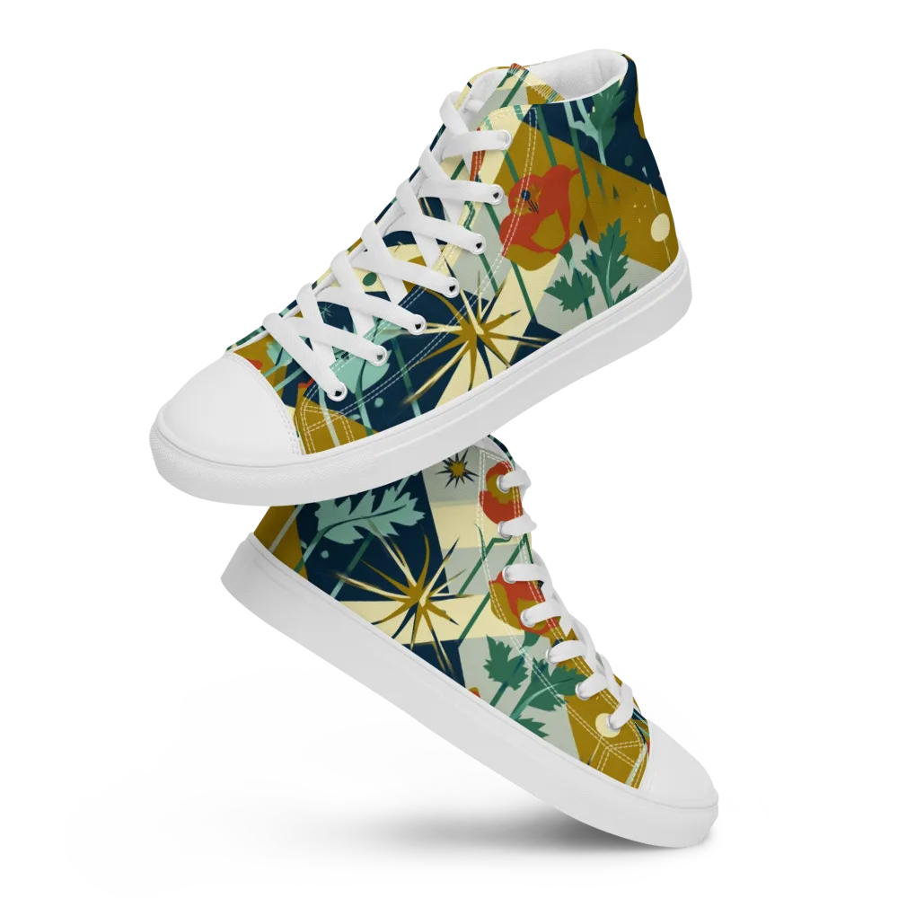 Marigold Signal on Women's High Top Canvas Shoes — Front