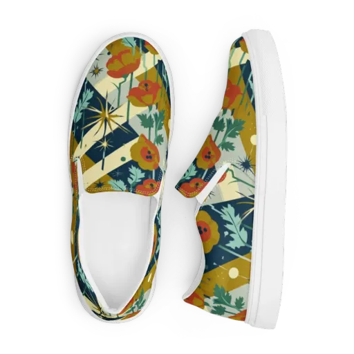 Marigold Signal on a Men's Slip-On Canvas Shoes