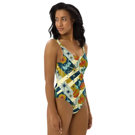 Marigold Signal on a One-Piece Swimsuit