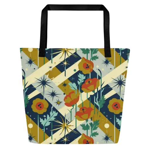 Marigold Signal on a Large Tote Bag W/ Pocket