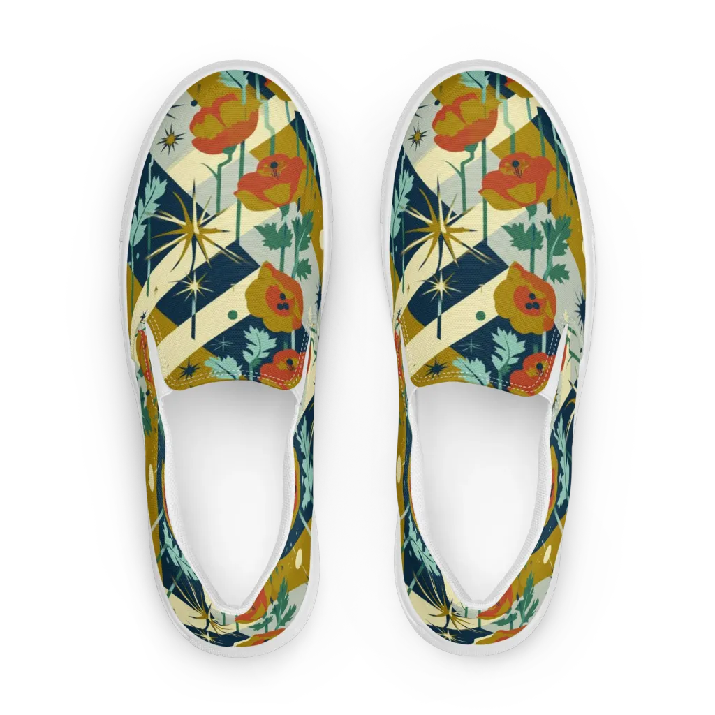 Marigold Signal on Women's Slip-On Canvas Shoes — Front