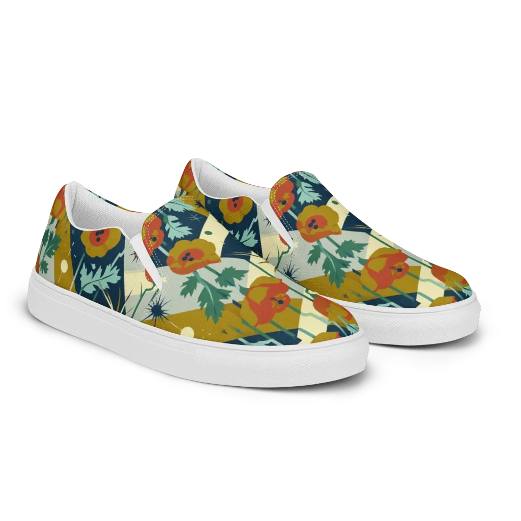 Marigold Signal on Women's Slip-On Canvas Shoes — Right Front