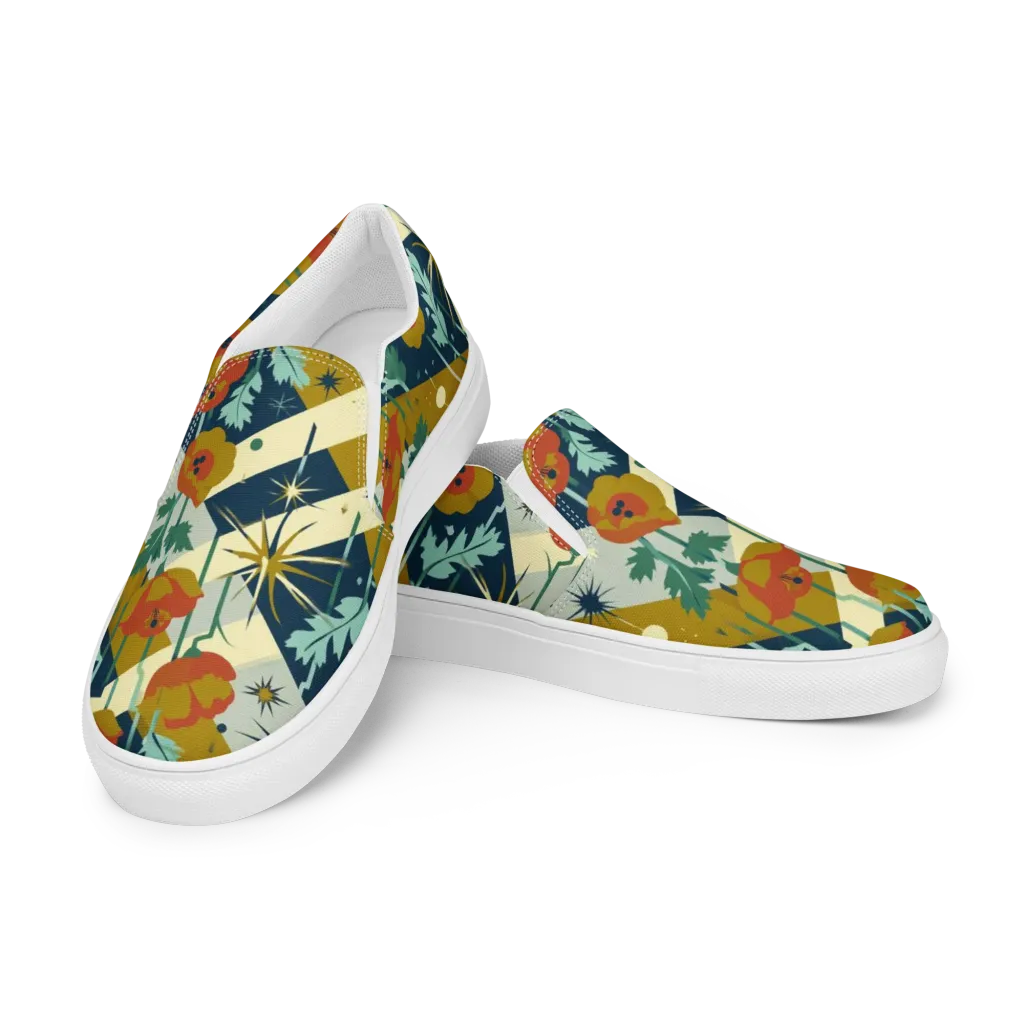 Marigold Signal on Women's Slip-On Canvas Shoes — Left Front