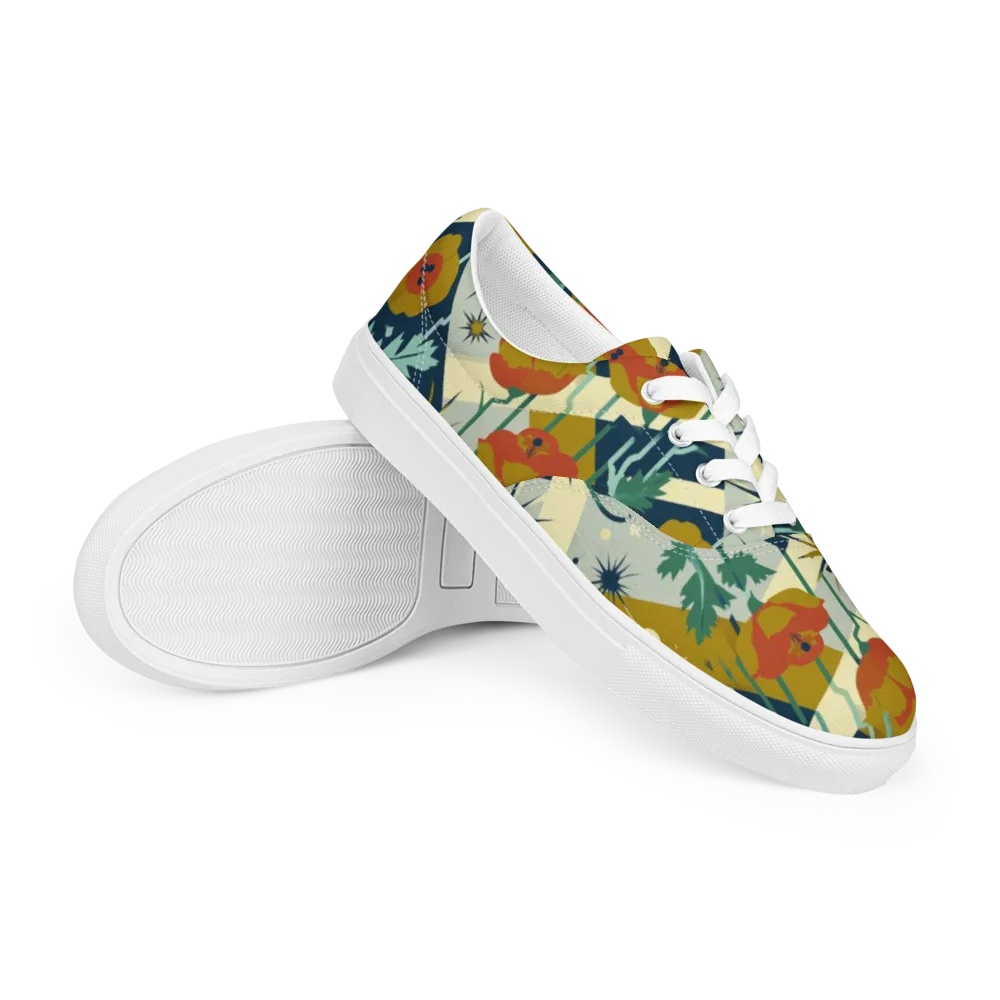 Marigold Signal on Men's Lace-Up Canvas Shoes — Right Front