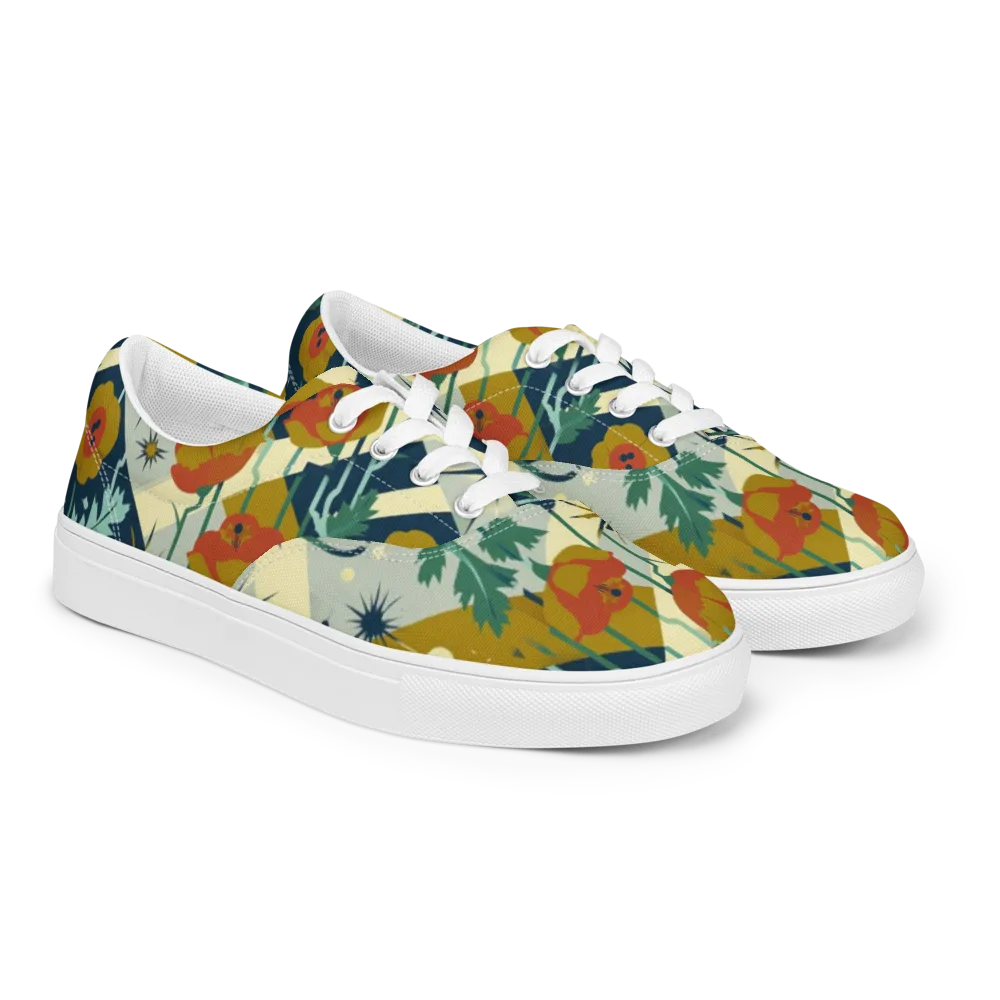 Marigold Signal on Men's Lace-Up Canvas Shoes — Right Front
