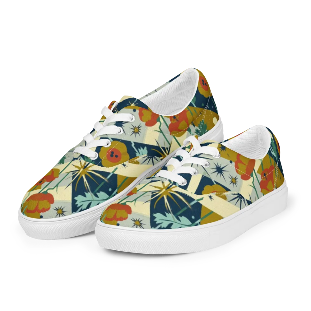 Marigold Signal on Men's Lace-Up Canvas Shoes — Left Front