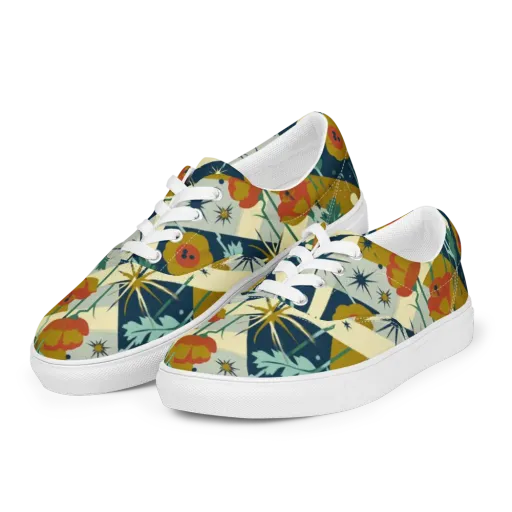 Marigold Signal on a Men's Lace-Up Canvas Shoes
