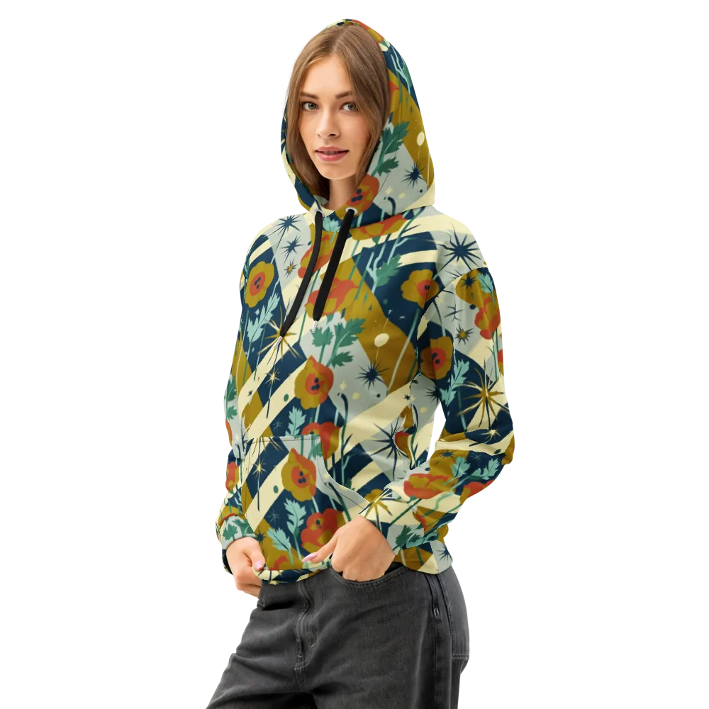 Marigold Signal on Cotton Hoodie — Left Front