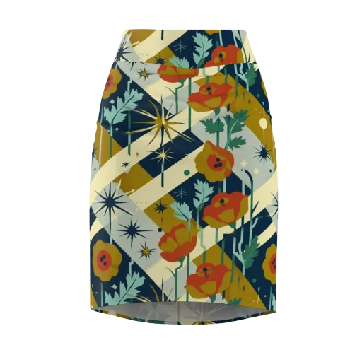 Marigold Signal on a Pencil Skirt