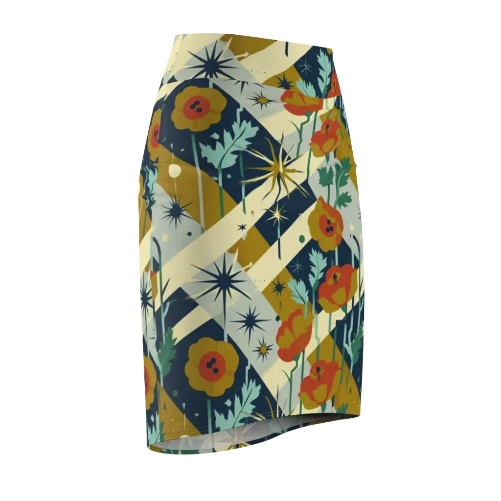 Marigold Signal on Pencil Skirt — Front Side