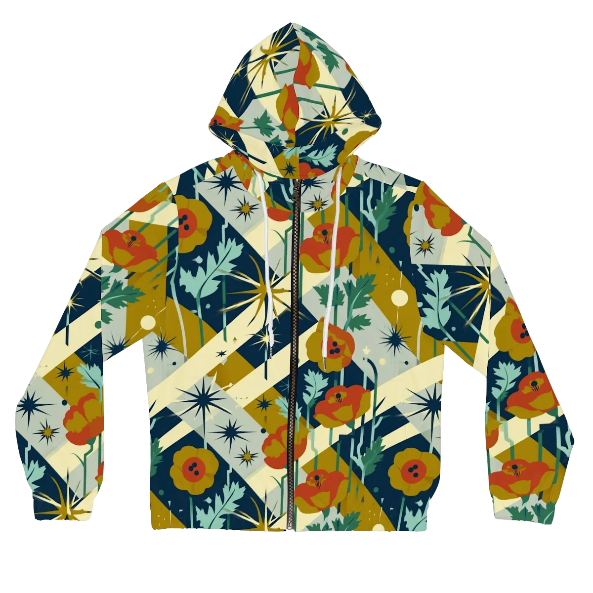 Marigold Signal on Women's Full-Zip Hoodie — Front