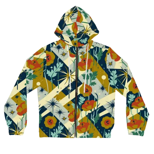 Marigold Signal on a Women's Full-Zip Hoodie