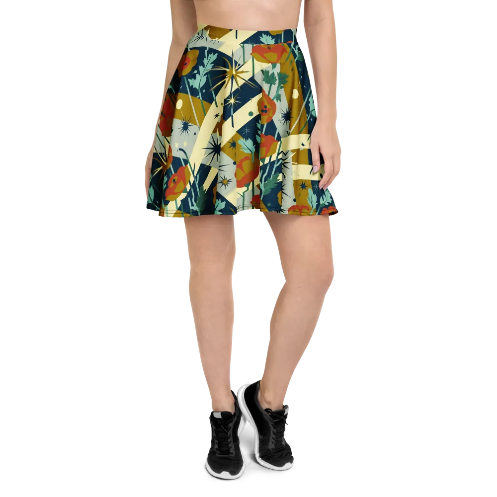Marigold Signal on Skater Skirt — Front