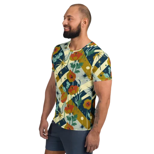 Marigold Signal on a Men's Athletic T-Shirt