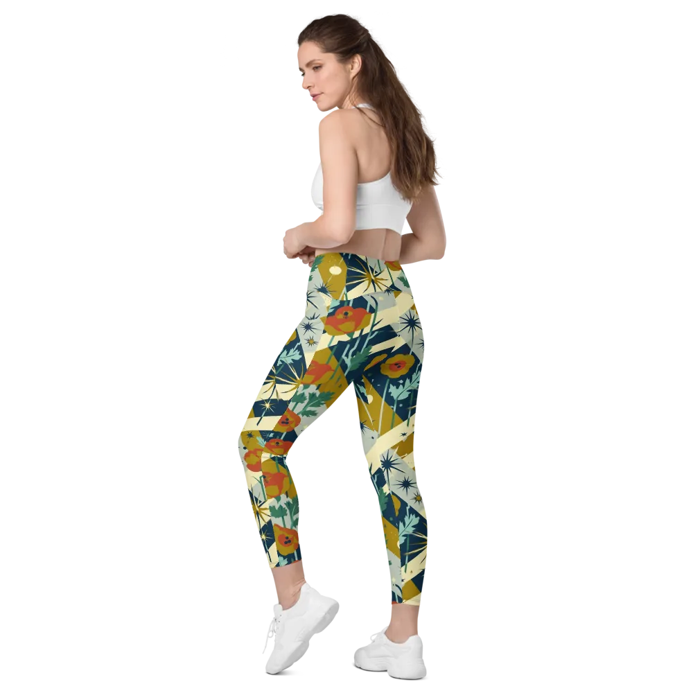 Marigold Signal on Leggings with Pockets — Left Back
