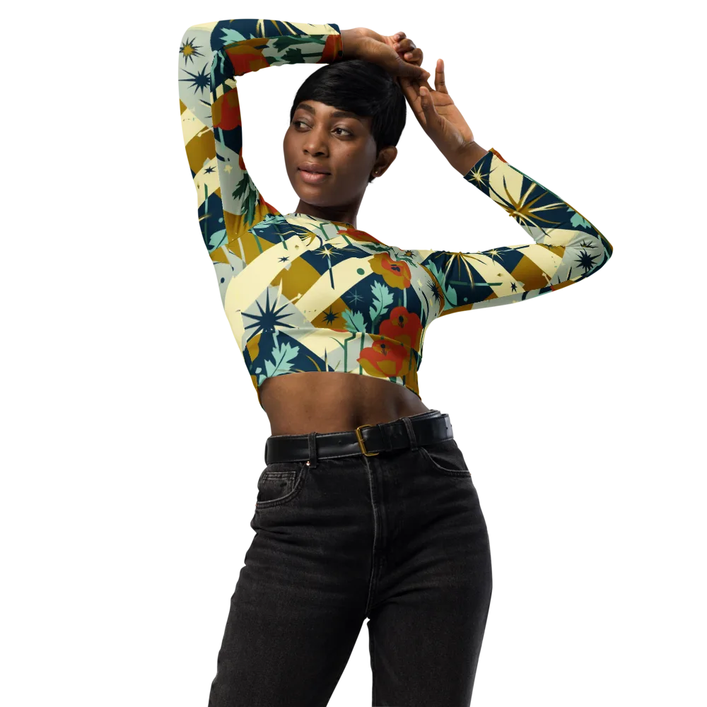 Marigold Signal on Long Sleeve Crop Top — Front
