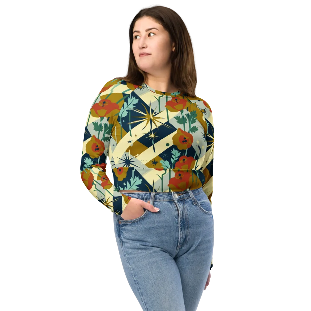 Marigold Signal on Long Sleeve Crop Top — Front