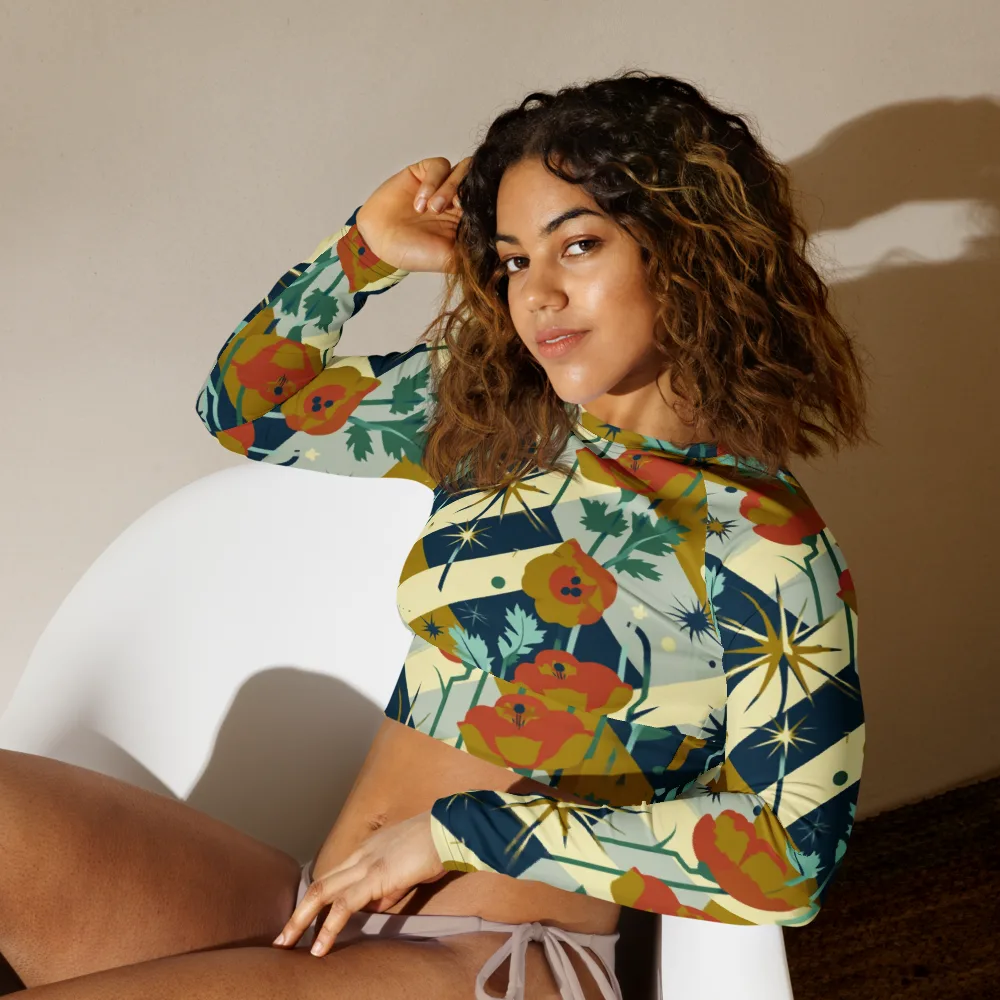Marigold Signal on Long Sleeve Crop Top — Left Front