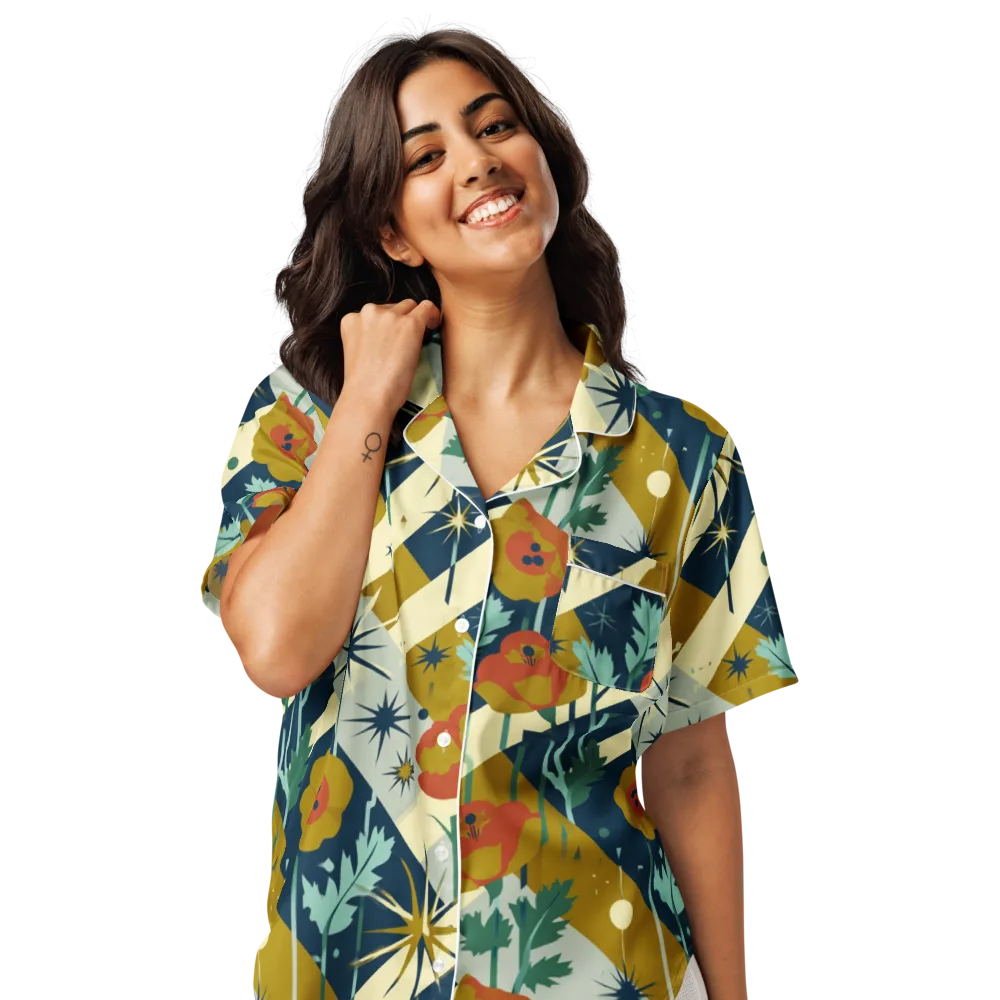 Marigold Signal on Women's Short Sleeve Pajama Top — Front