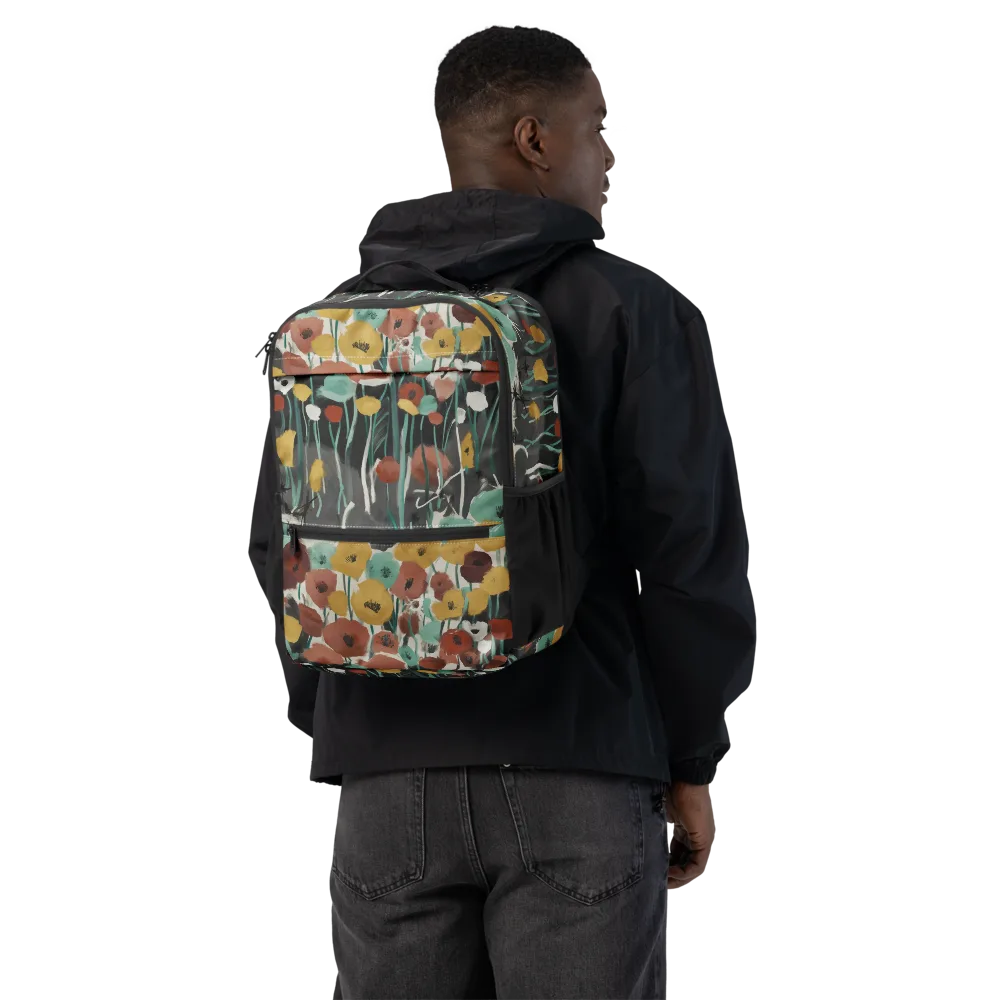 Midnight Poppies on Utility Backpack — Back