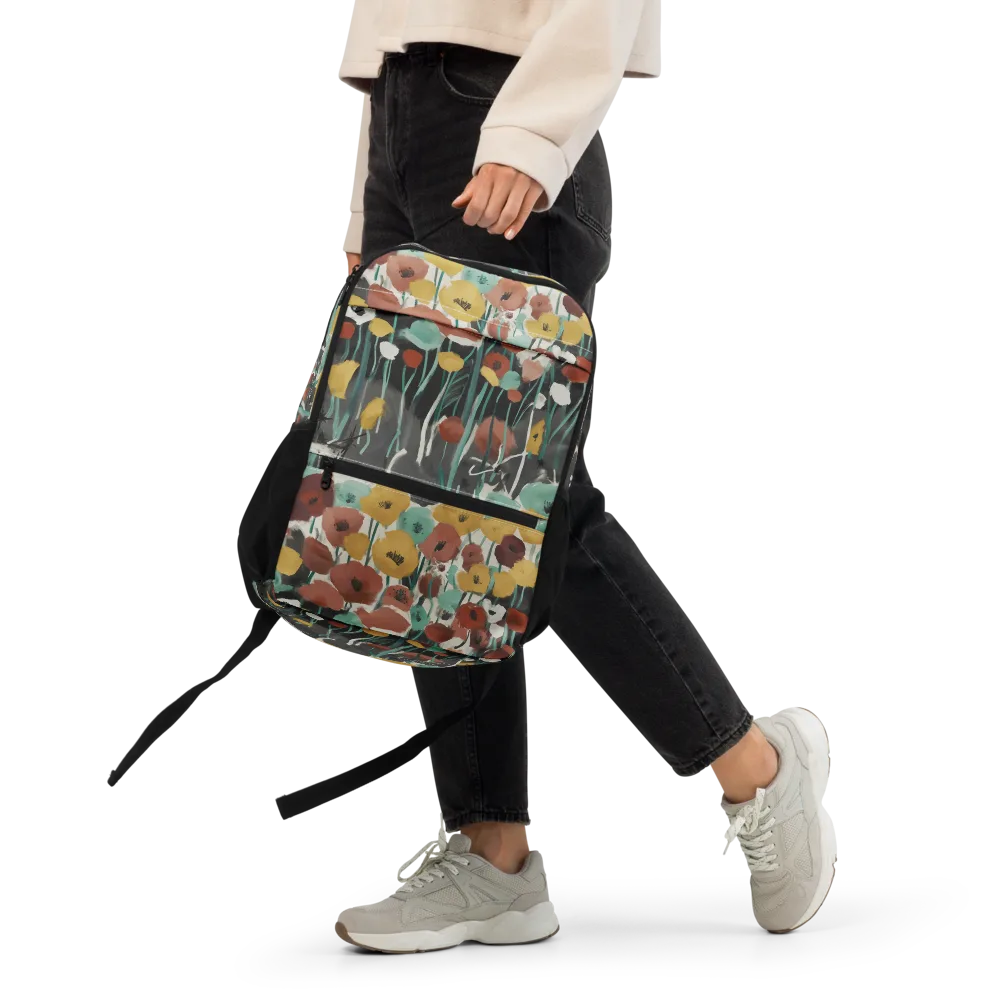 Midnight Poppies on Utility Backpack — Front