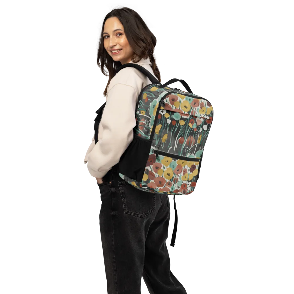 Midnight Poppies on Utility Backpack — Back