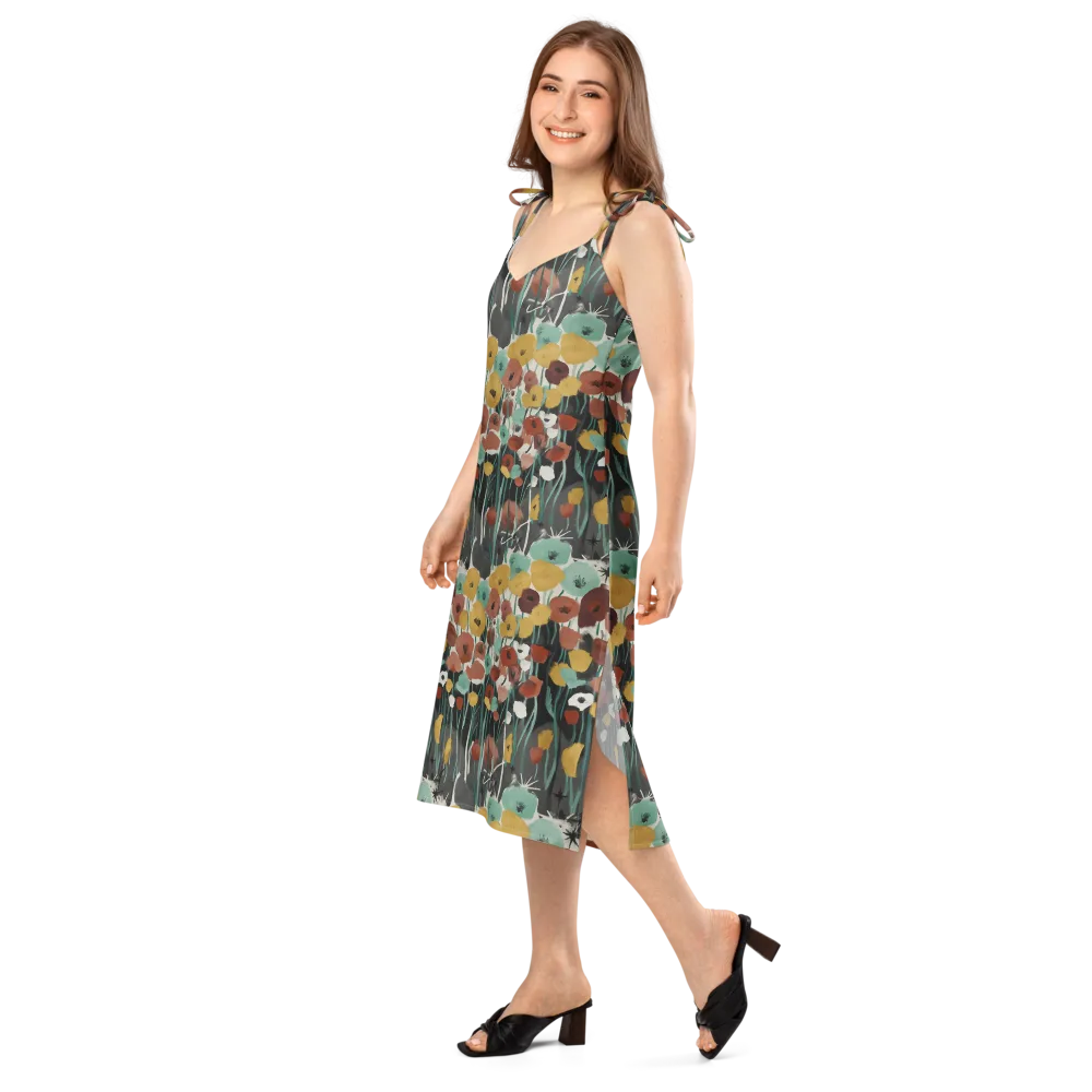 Midnight Poppies on Slip Dress — Left Front