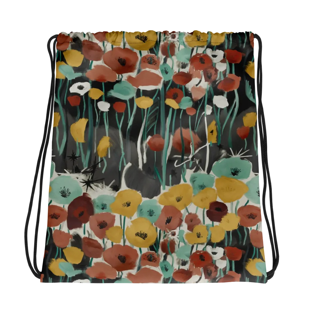 Midnight Poppies on Drawstring Bag — Photo