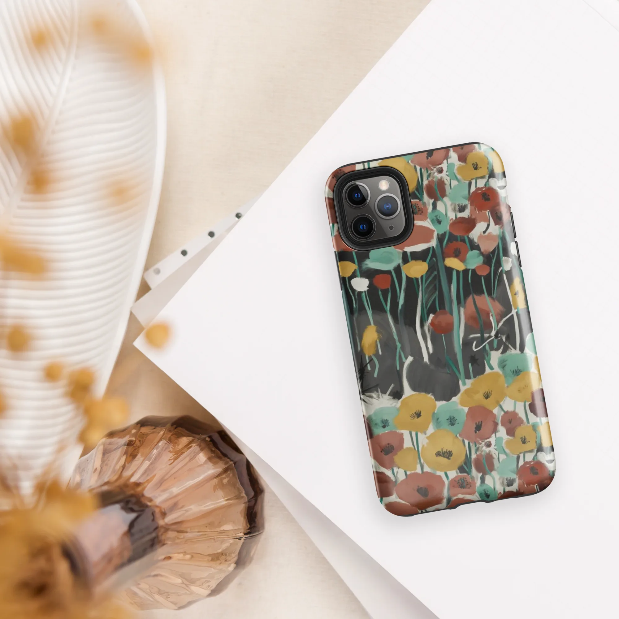 Midnight Poppies on Tough Case for iPhone® — Front