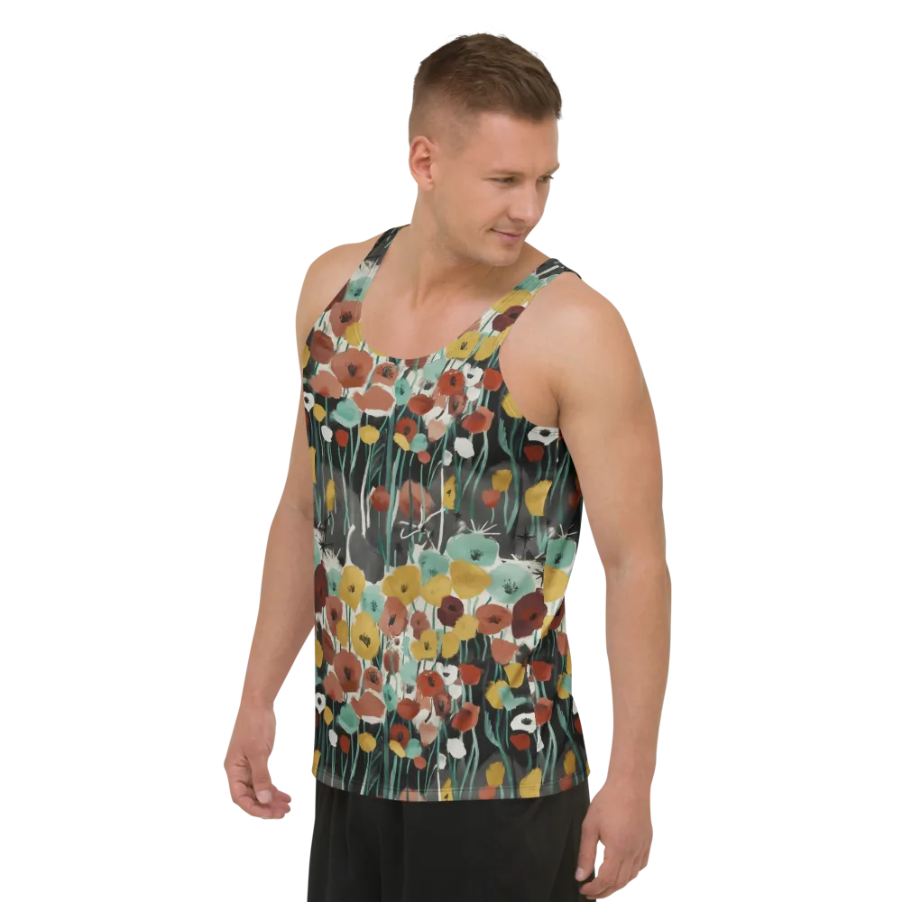 Midnight Poppies on Men's Tank Top — Left Front