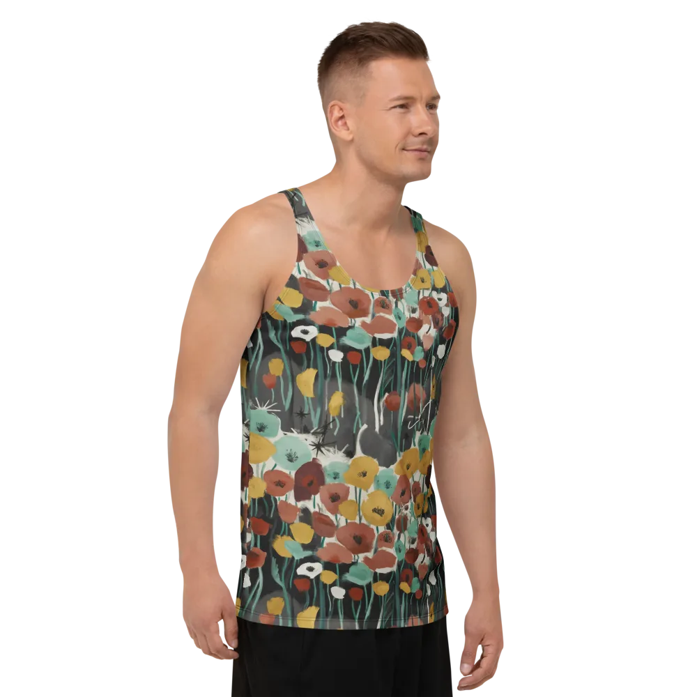 Midnight Poppies on Men's Tank Top — Right Front