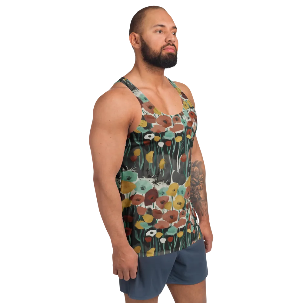 Midnight Poppies on Men's Tank Top — Right Front