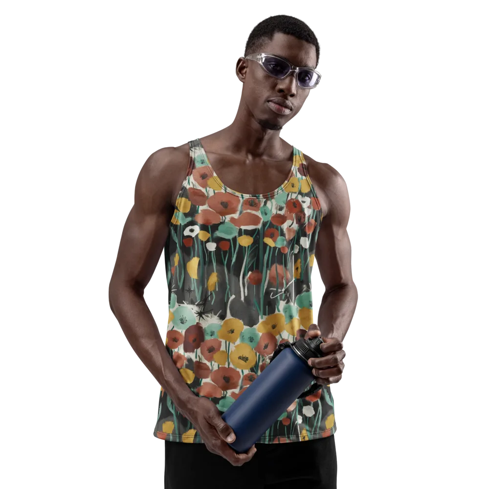 Midnight Poppies on Men's Tank Top — Front