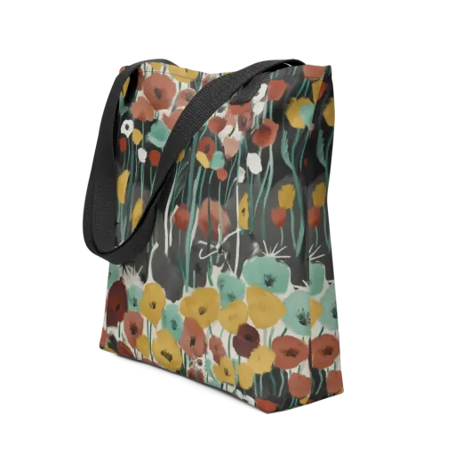 Midnight Poppies on a Tote Bag