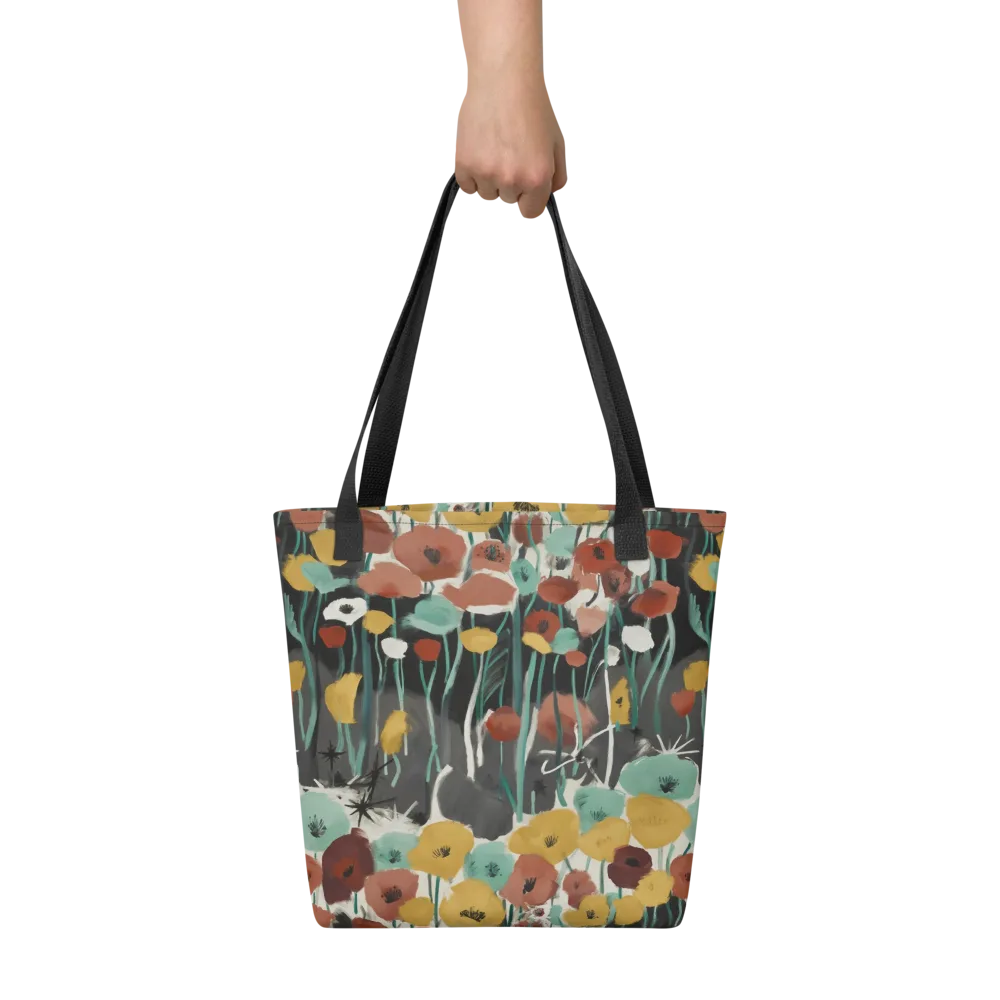 Midnight Poppies on Tote Bag — Front