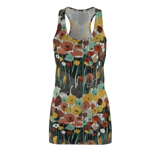 Midnight Poppies on a Racerback Dress