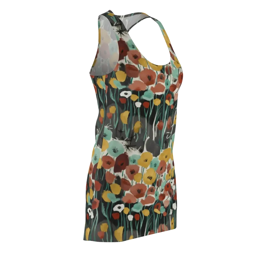 Midnight Poppies on Racerback Dress — Front Side