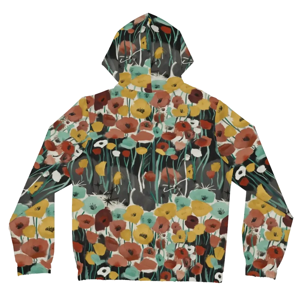 Midnight Poppies on Women's Full-Zip Hoodie — Back