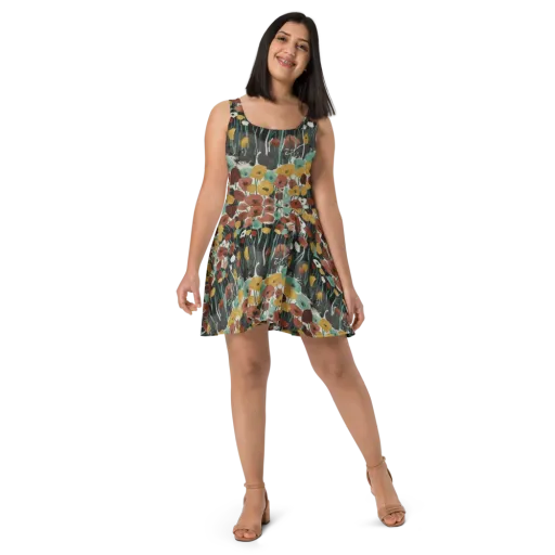 Midnight Poppies on a Skater Dress