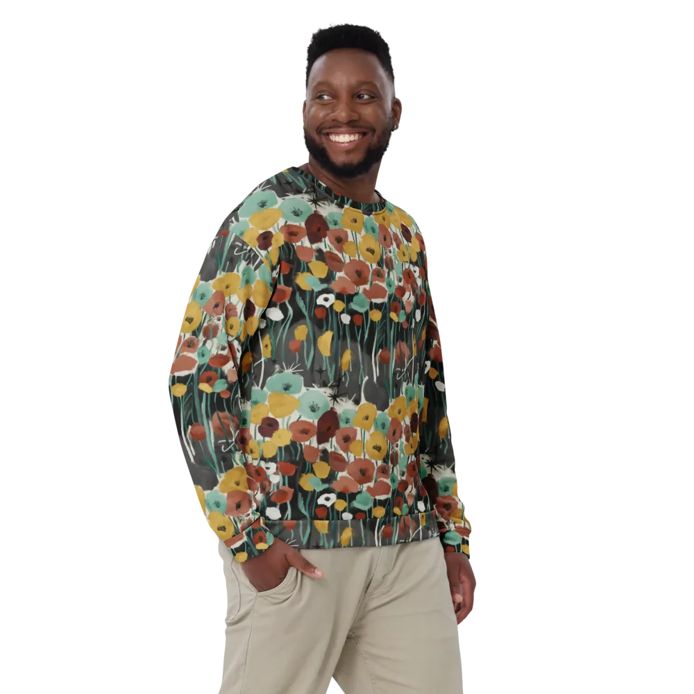 Midnight Poppies on Sweatshirt — Front