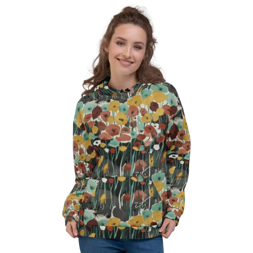 Midnight Poppies on a Hoodie